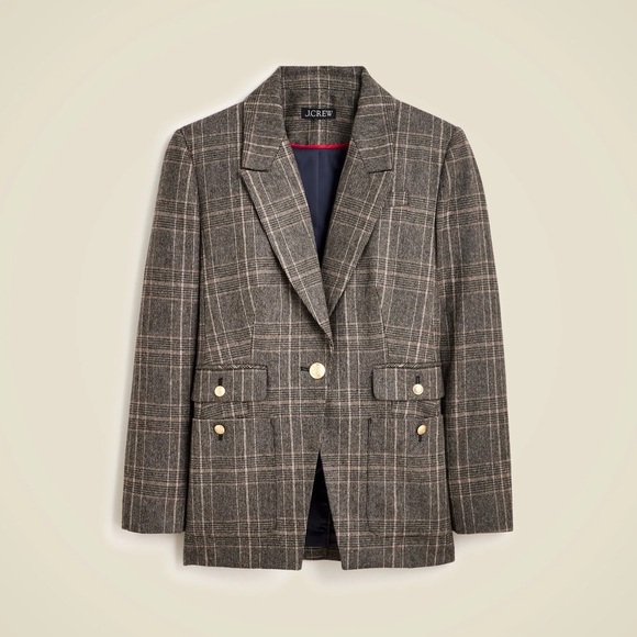 J.Crew Women’s Vivienne blazer in plaid Italian wool blend Size 8 Academia - Picture 2 of 12
